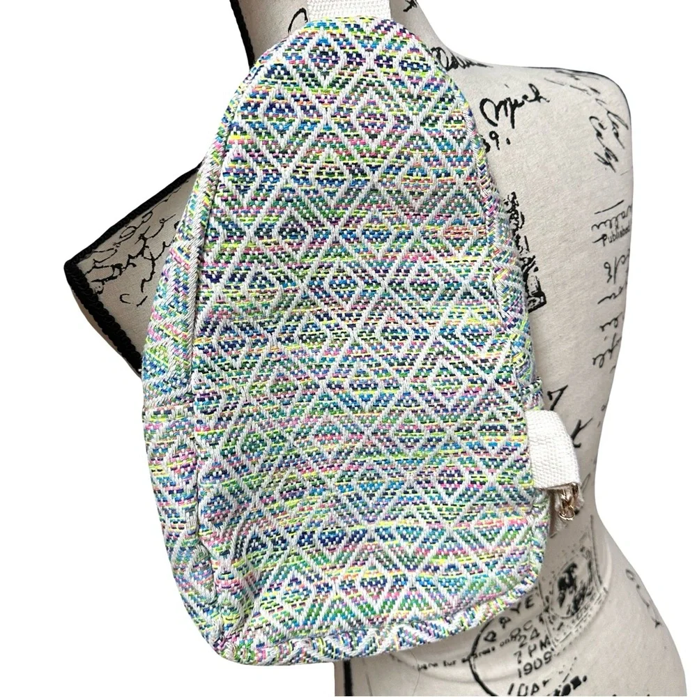 Aztec Print Crossbody Sling Bag Lightweight Geometric Backpack Travel Bag - Picture 10 of 11